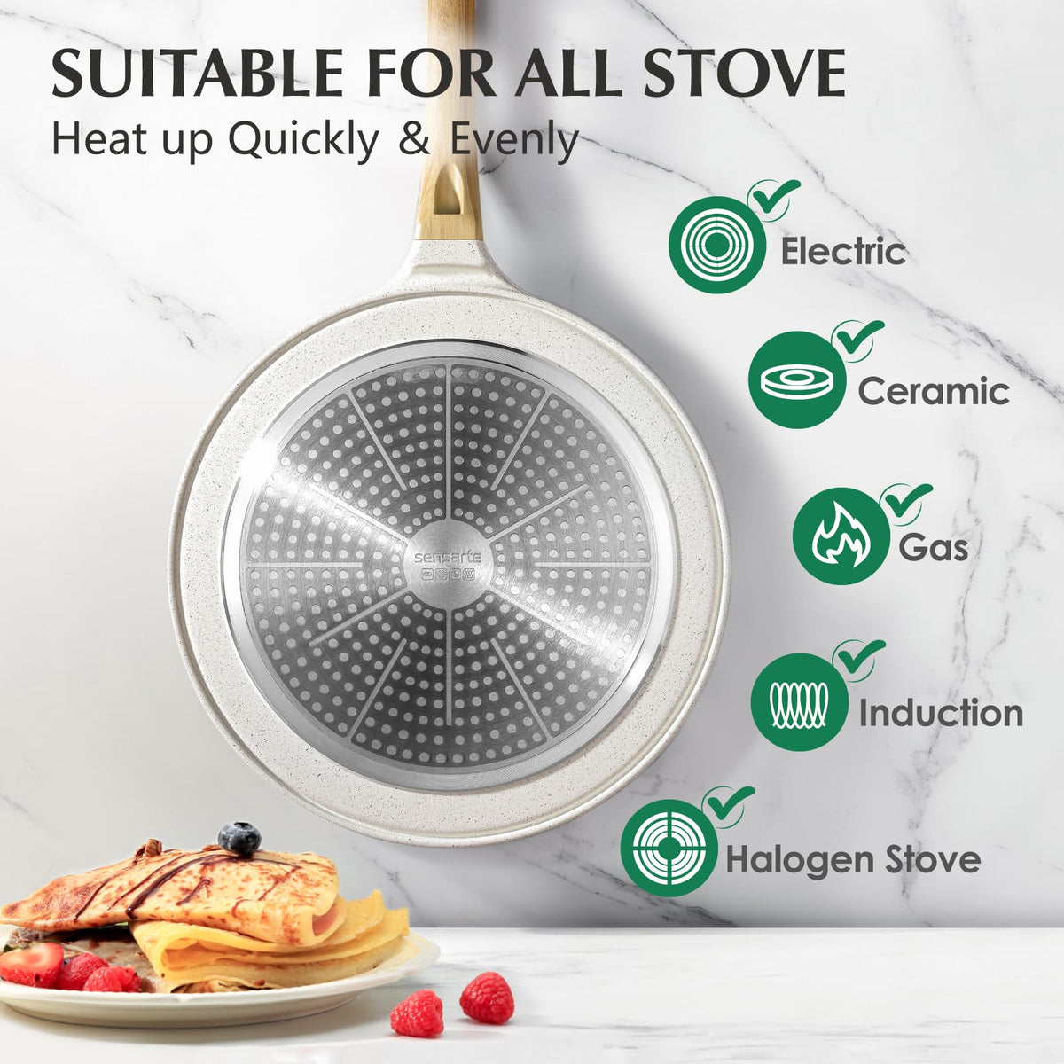 SENSARTE induction-compatible base for versatile stove use