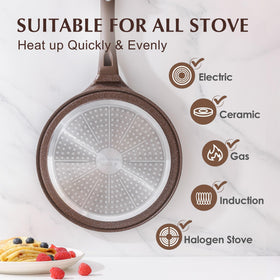 SENSARTE stay-cool handle design keeps grip comfortable while cooking.