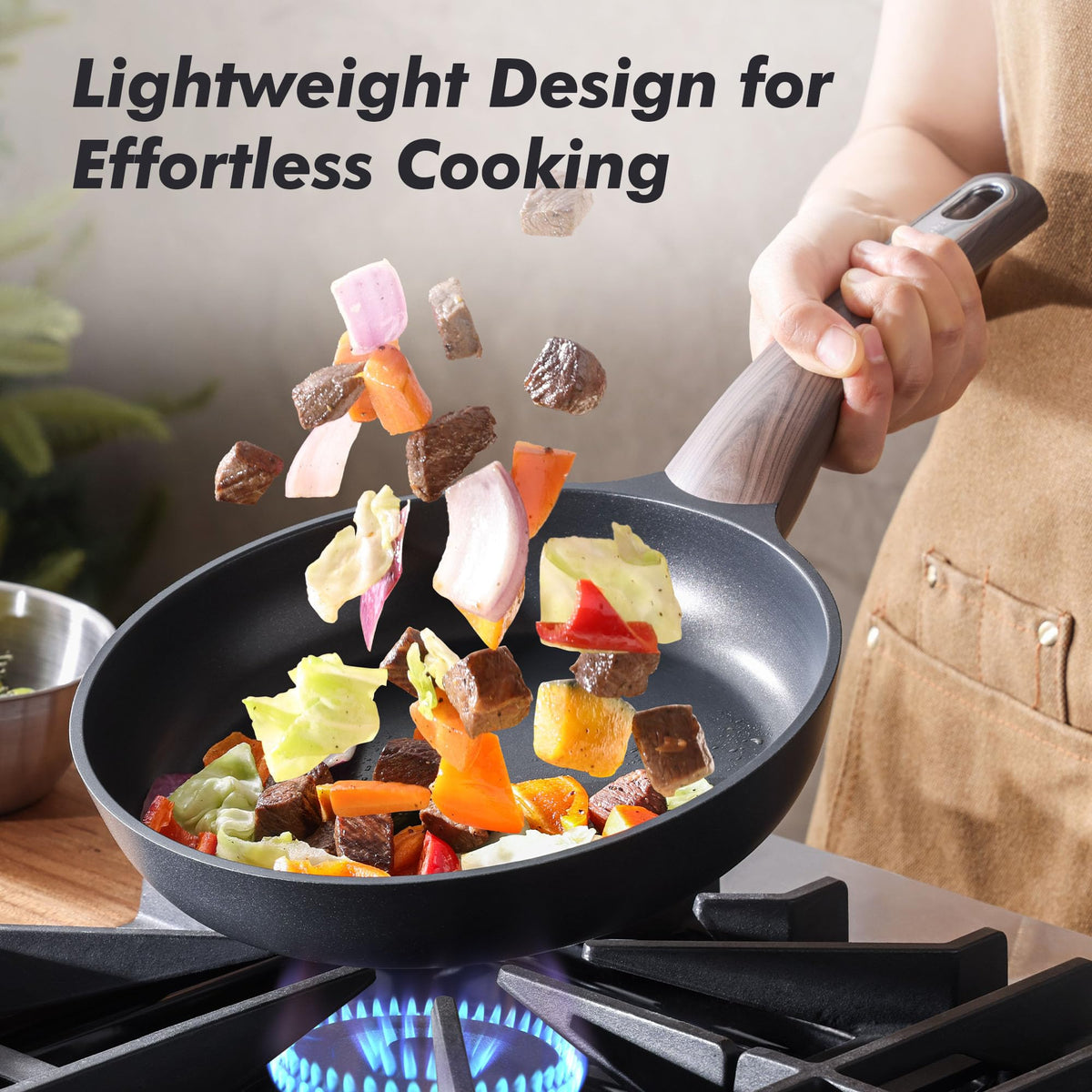 SENSARTE induction-compatible base enables versatile cooking on all stoves.