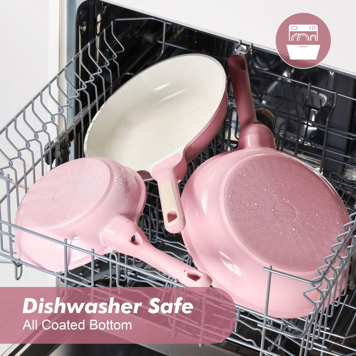 SENSARTE no-rivets design makes cleaning fast and easy.