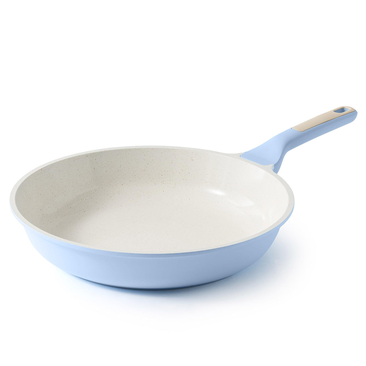 SENSARTE nonstick ceramic frying pan 12.5 inch blue with smooth surface for easy cooking and cleanup.