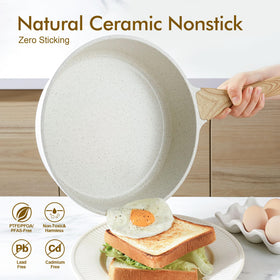 Sensarte pan handle stays cool for safe, comfortable grip.