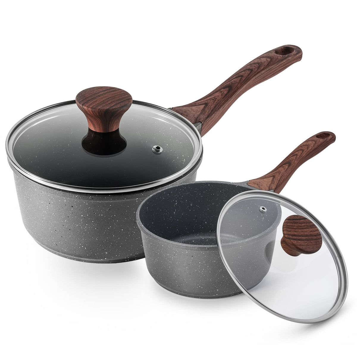 Sensarte nonstick sauce pan 6-3 inch with lid for easy, low-oil cooking.
