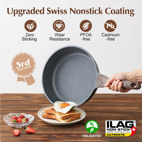 SENSARTE nonstick skillet 11-inch coating close-up showing even heat distribution.