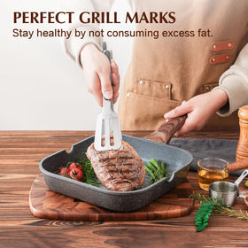 SENSARTE square grill pan design for versatile stovetop grilling