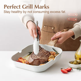 SENSARTE square grill pan die-cast body for durability
