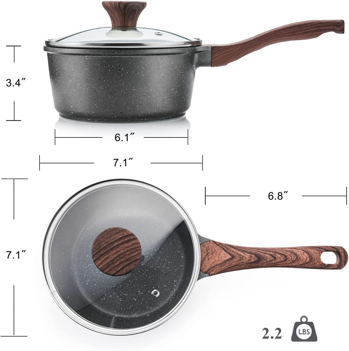 SENSARTE woodgrain stay-cool handle remains comfortable during use.