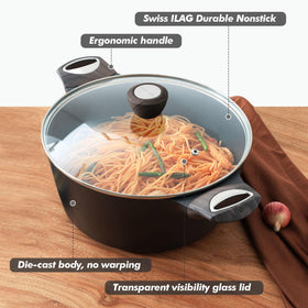 SENSARTE stock pot with easy-clean surface for quick rinsing