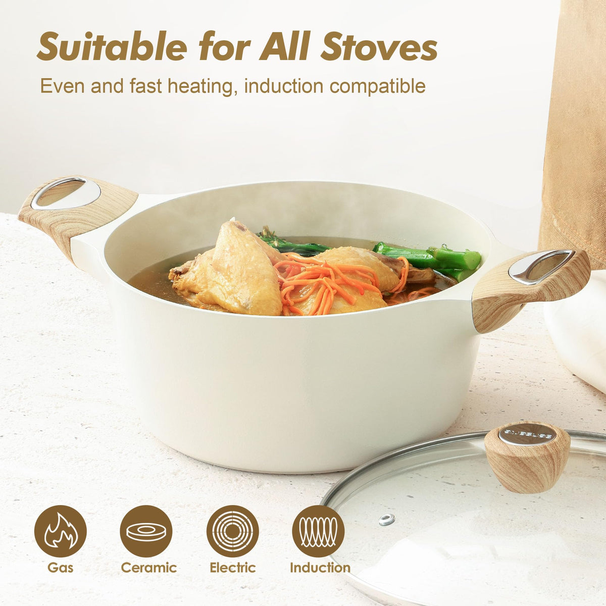 SENSARTE induction-bottom stock pot works on all stovetops