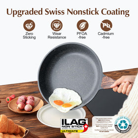 SENSARTE Swiss granite coating close up highlighting scratch resistance and nonstick performance