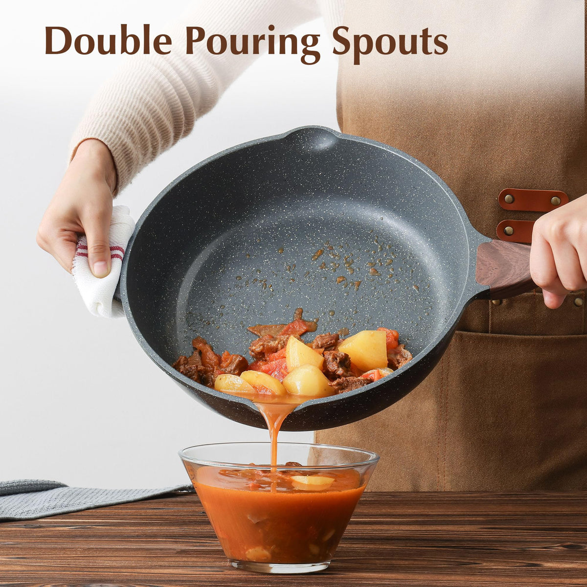 SENSARTE Swiss nonstick coating enables effortless release and quick cleanup.