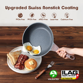 SENSARTE wooden grain bakelite handle stays cool during cooking