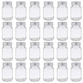 Sesyomr U Pack 2oz mason jar with silver lid, ideal for honey storage.
