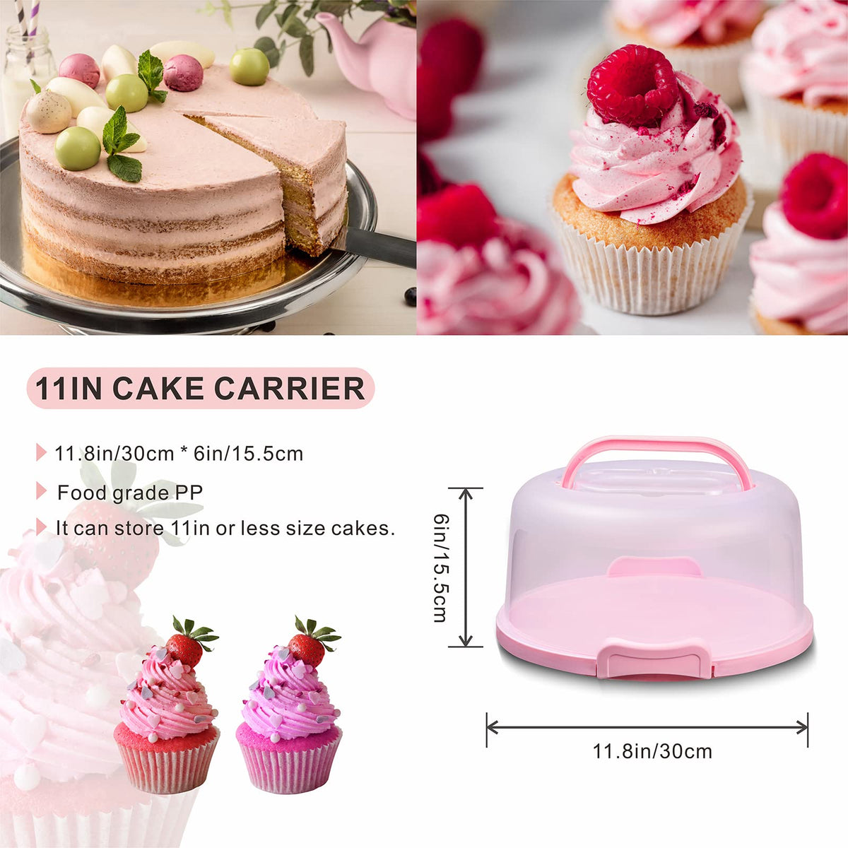 SETLUX multiuse container stores cake, fruits, or pizza while protecting from dust.