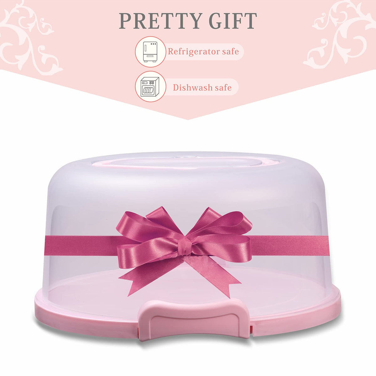 Setlux circular cake carrier with lid, ideal for transporting 6in–10in cakes.