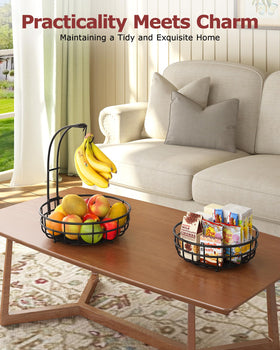 Sevenblue banana hanger preserves fruit freshness and easy reach.