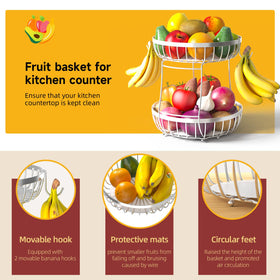 Sevenblue removable hooks add versatile fruit hanging options for flexibility.