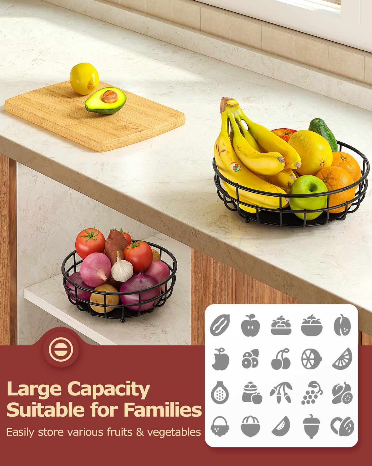 Sevenblue stable base with raised feet keeps produce clean