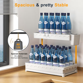 Sevenblue under-sink organizer features tool-free, quick installation.