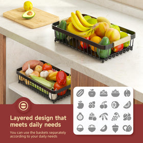 Sevenblue wooden handle adds elegance to the fruit basket