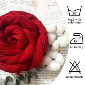 Seveups red cheesecloth runner enhances long or square tables with romantic rustic styling.