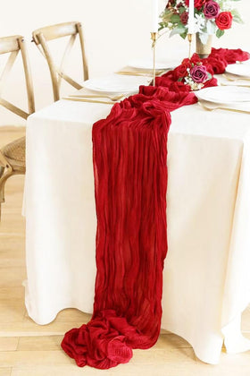 Seveups 8Pack red cheesecloth runner suits chair or curtain styling.