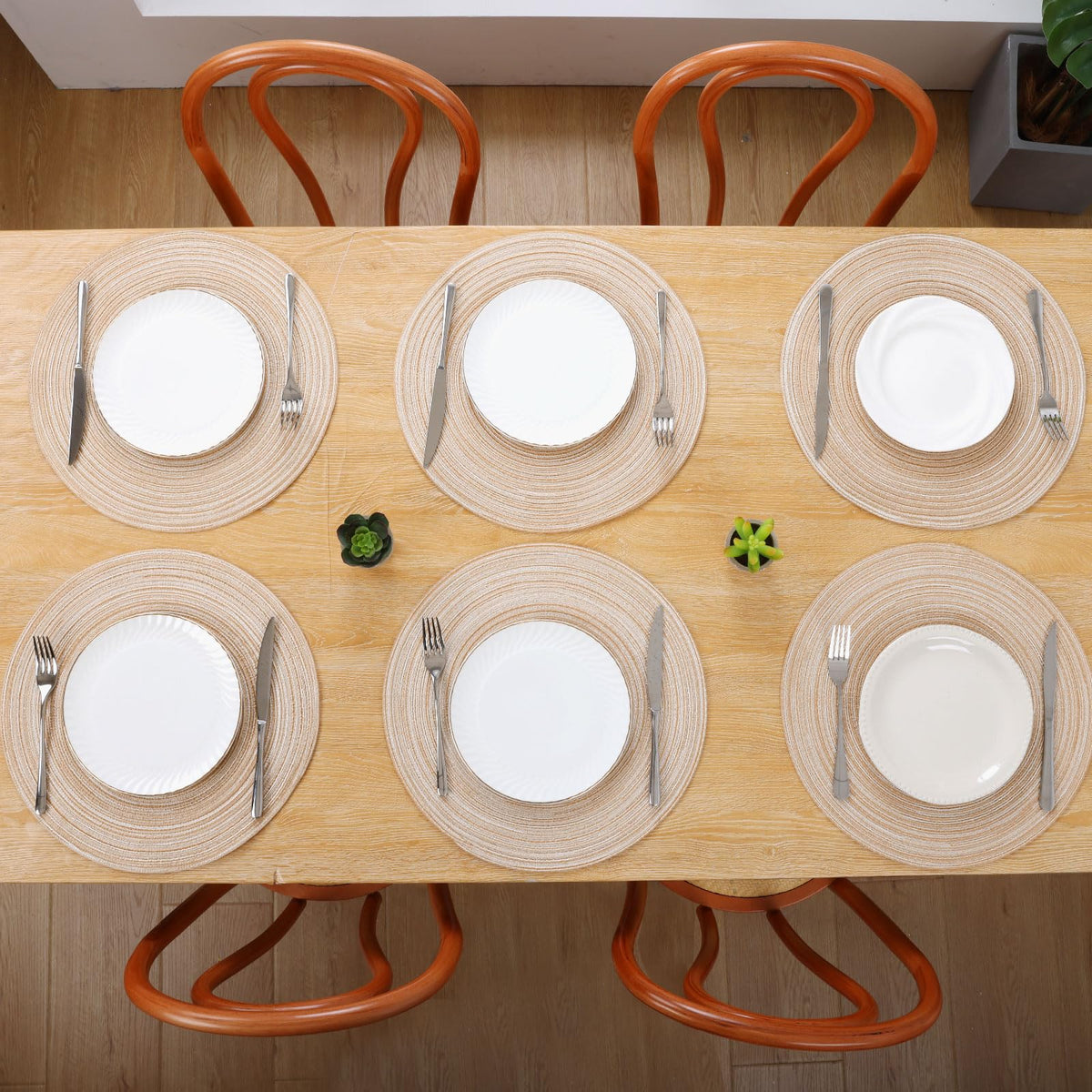SHACOS placemats suit holidays and gatherings, adding warmth to table settings.