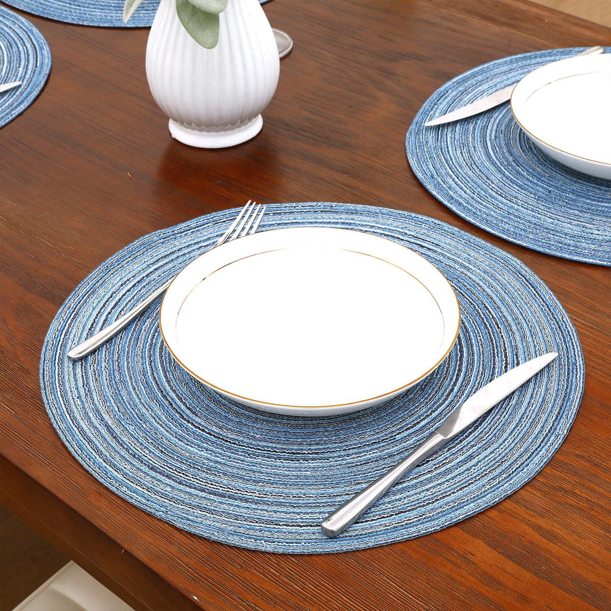 SHACOS 4-pack placemats blue-gray easy to wipe clean