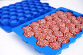 Shape+Store Meatball Master compact exterior design for easy kitchen storage.