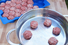 Shape+Store Meatball Master creates 1-ounce meatballs for even cooking.