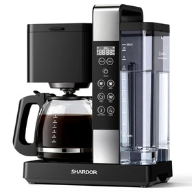 SHARDOR 10-cup front view of the coffee maker showing compact design.
