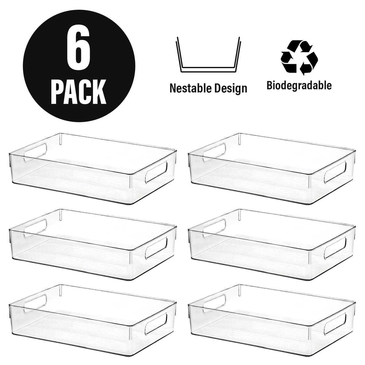 ShelfShaper cabinet organization bin that's sturdy and transparent for quick inventory.