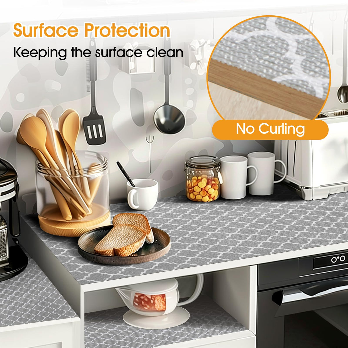 Shinlendid cabinet liner waterproof protects surfaces from spills