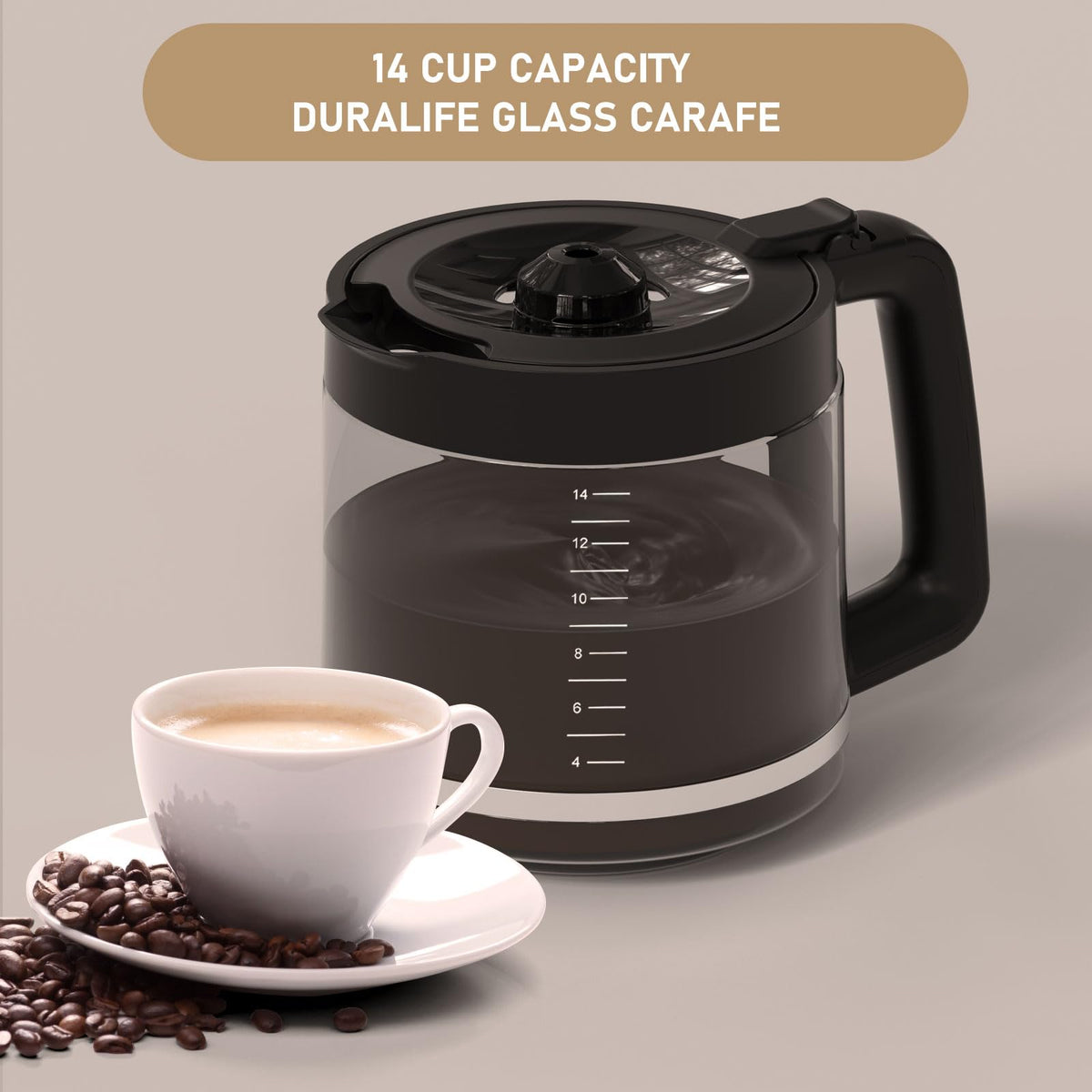 Shonshon 14-Cups Carafe is dishwasher-safe on the top rack.