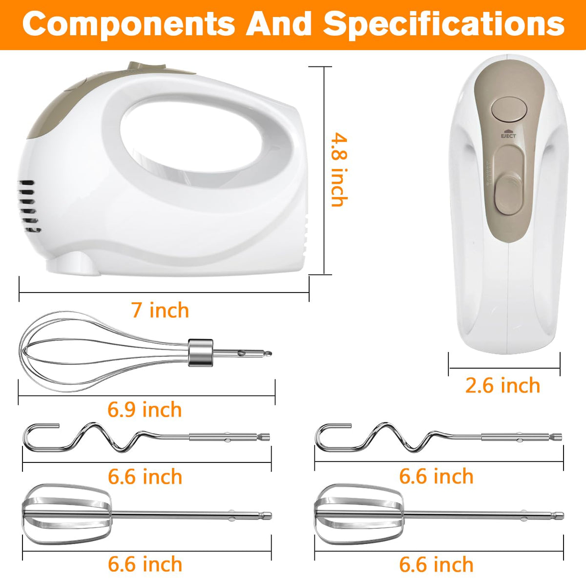 Showvigor hand mixer copper motor design supports efficient heat dissipation during use.