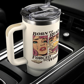 Shqiueos comfortable handle, fits most car cup holders for travel.