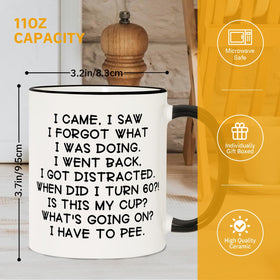 Shqiueos 60th birthday mug with ergonomic handle for comfortable sips