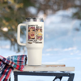 Shqiueos slim profile tumbler, space-saving on desks and in bags.