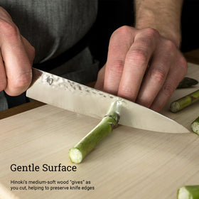 Shun Compact cutting board stored neatly on kitchen counter.
