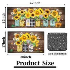 SHUNLCD sunflower kitchen rug crystal velvet surface feels soft and luxurious.