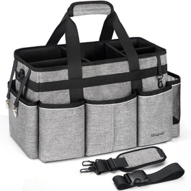 Shupaii wearable cleaning caddy bag in full setup for cleaners and housekeepers.