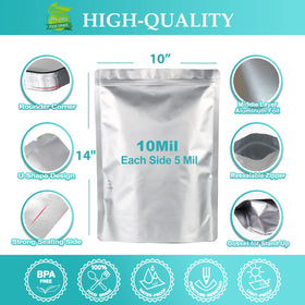 SHXWELL 10mil 10x14 bags with heat seal provide durable, airtight storage.
