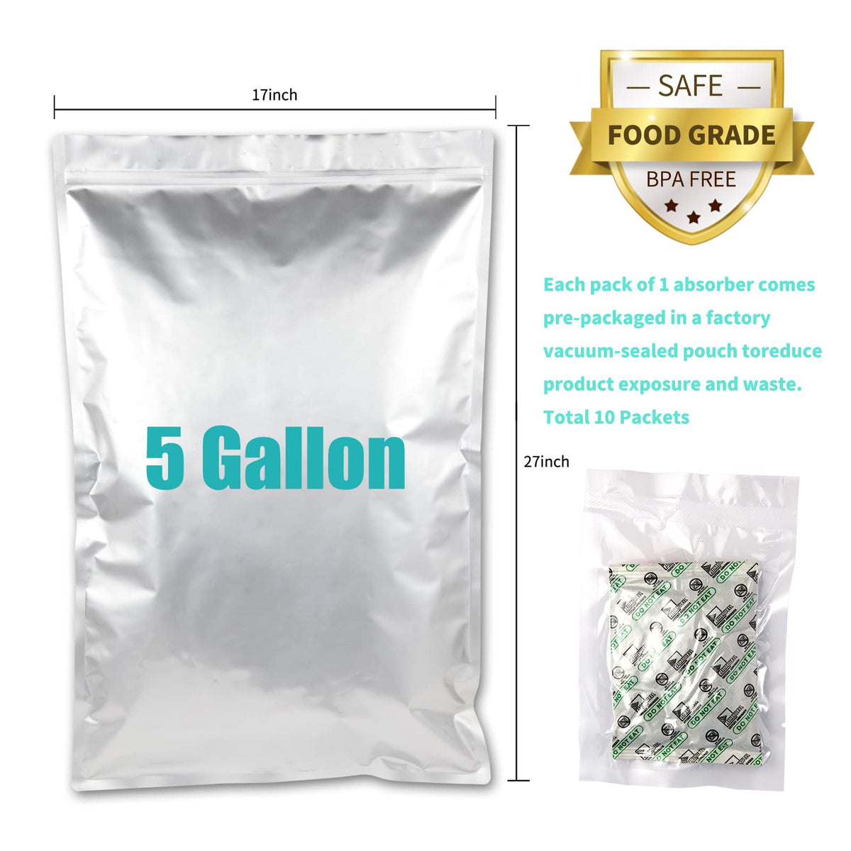 SHXWELL 2500cc oxygen absorbers reduce air exposure for staples.