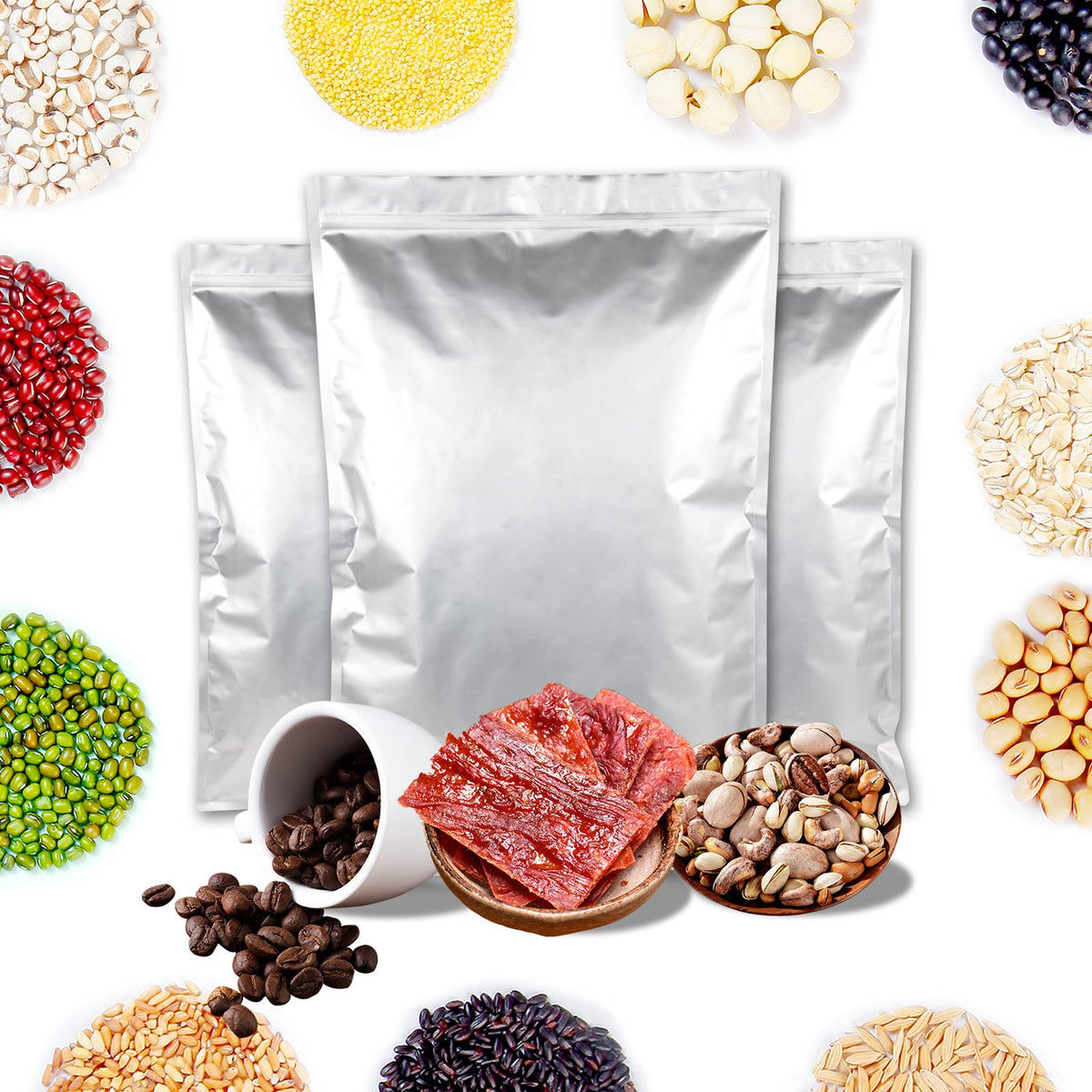 SHXWELL multi-purpose bags suit grains, beans, coffee, and snacks.
