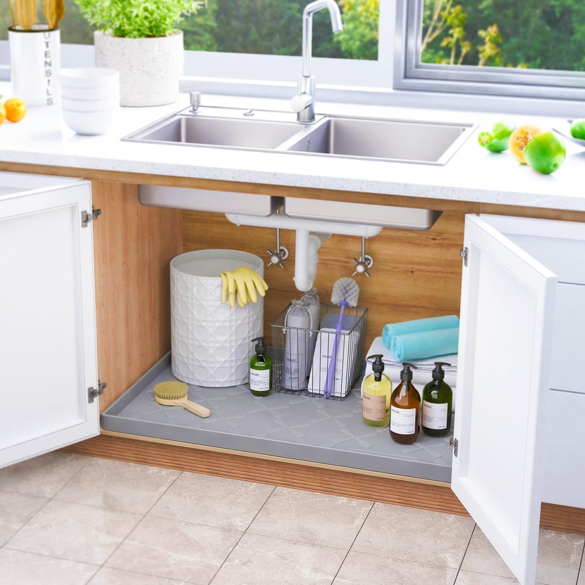 SIKADEER silicone waterproof mat keeps kitchen surfaces clean and dry