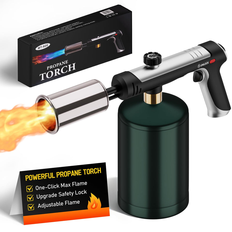 Siasky propane torch with one click max fire for instant ignition