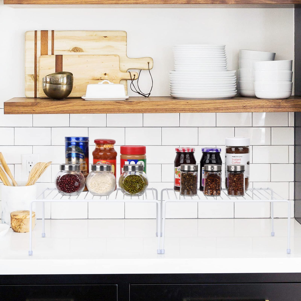 SIBAO cup and dish organizer highlights at-a-glance storage.