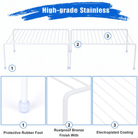 SIBAO shelf with non-slip feet stays stable on counters and shelves.