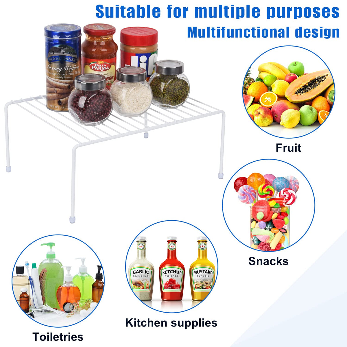 SIBAO rust-resistant steel rack optimizes pantry and fridge storage.