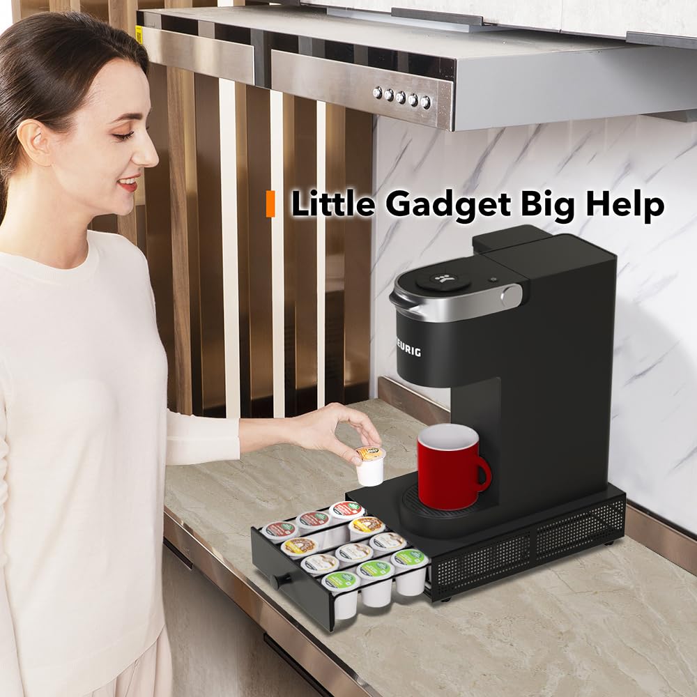 SICHEER K Cup organizer keeps beverages within reach for faster mornings.